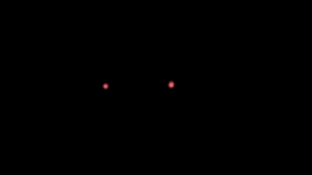 a pair of glowing red waves on a black background