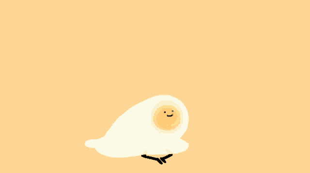 a cartoon drawing of a egg with a face on it