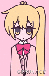 a drawing of a girl with a ponytail and the words gifrun.com on the bottom