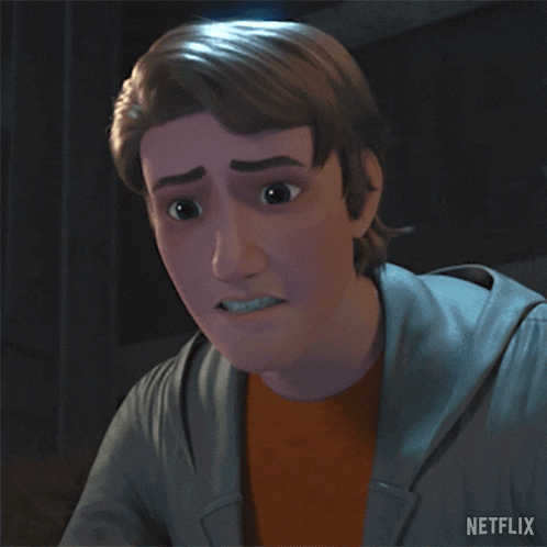 a cartoon character says no with a netflix logo in the background