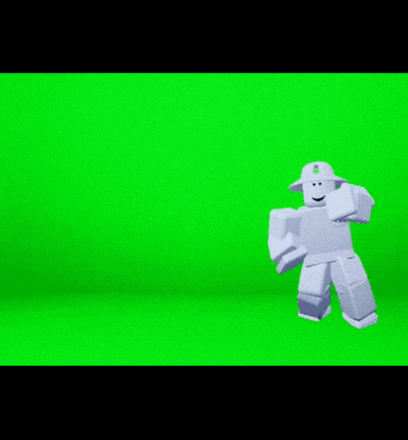 a 3d rendering of a robot laying on its back on a green screen .