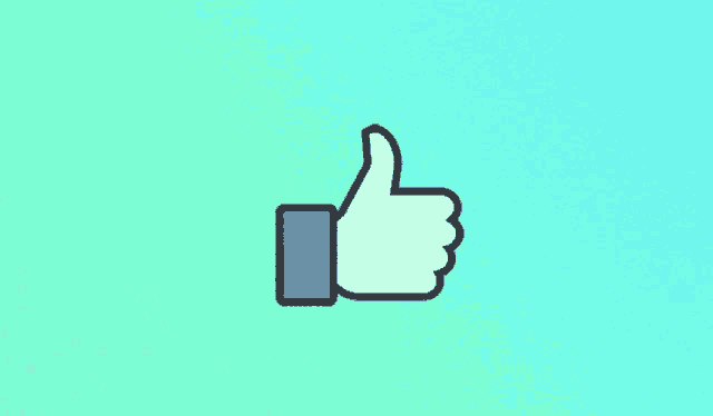 a facebook thumbs up icon on a blue background
