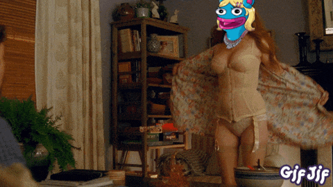 a gif of a woman taking off her lingerie with the words gif jif on the bottom right