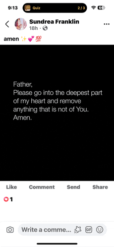 a screenshot of sundrea franklin 's facebook post