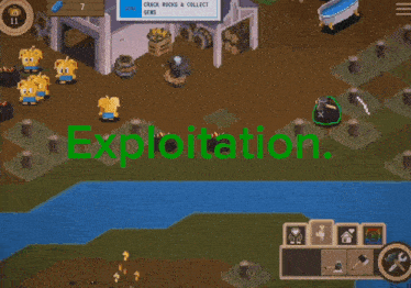 a screenshot of a game that says exploitation