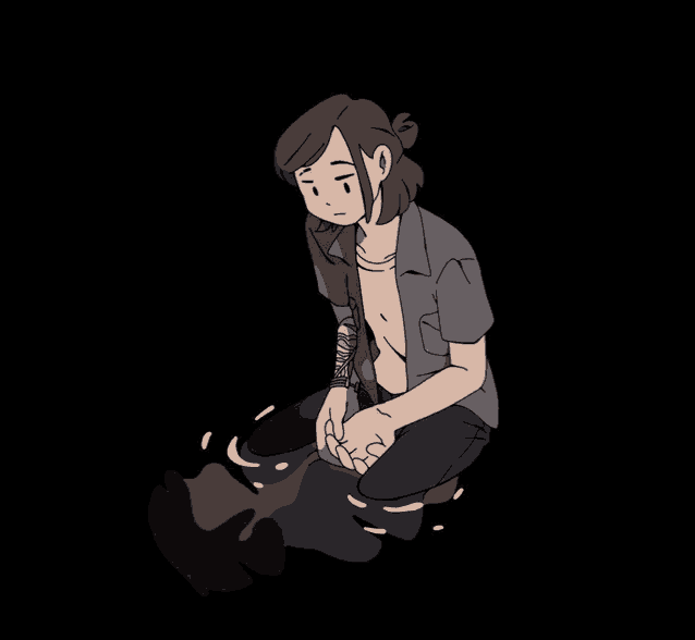 a girl with a tattoo on her arm is kneeling down