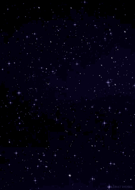 a black background with a lot of stars and the words " almay works " on the bottom