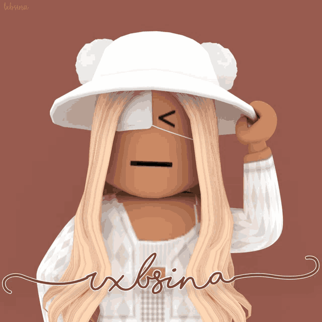 a drawing of a girl with the name rxlbina written on the bottom