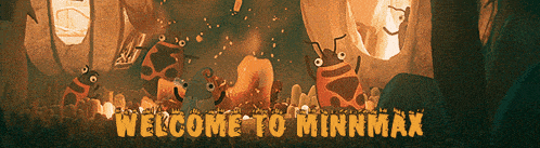 a poster that says welcome to minnmax with a bunch of ants