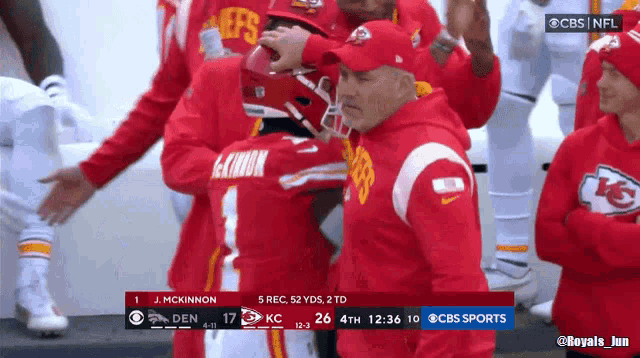 a cbs sports broadcast of a football game between the chiefs and the denver broncos