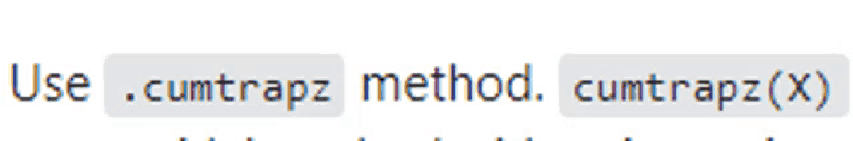 a white background with the words use cumtrapz method cumtrapz