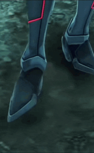 a close up of a cartoon character with red eyes and armor