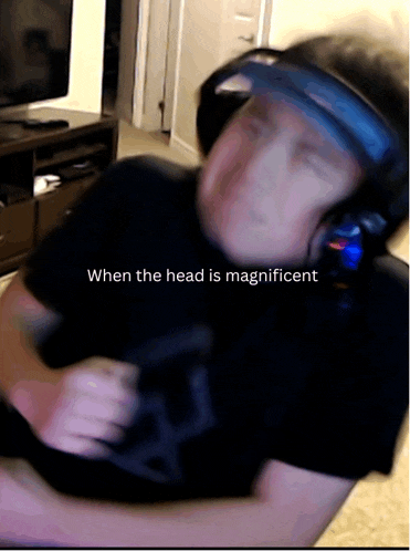 a blurry picture of a man with the words " when the head is magnificent " below him