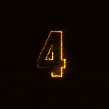 the number 4 is glowing in the dark
