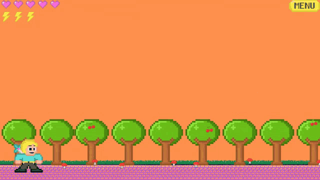 a pixel art game called bem vinde with a play button