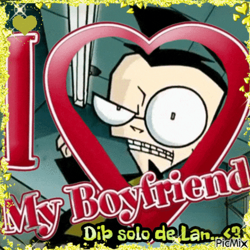 a picture of a cartoon character with the words i love my boyfriend on it