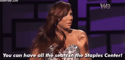 Have A Seat Staples Center GIF - Have A Seat Staples Center Tamar GIFs