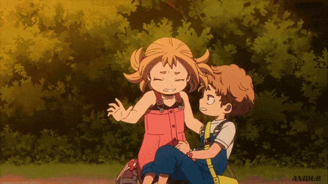 a boy and a girl are sitting next to each other and the words anidub are on the bottom left