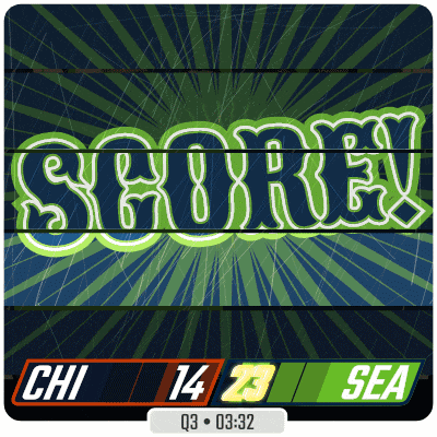 a scoreboard showing the score of the game between the seahawks and the shore