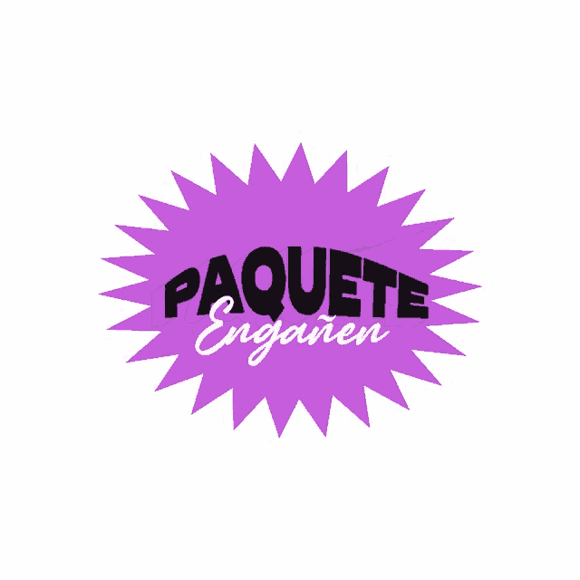 a purple starburst with the words paquete enganen