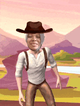 a man wearing a cowboy hat and a bandaged head