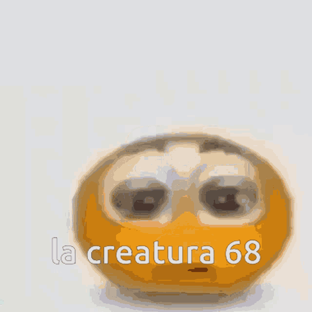 a yellow smiley face with a speech bubble that says holy moly la creatura 68