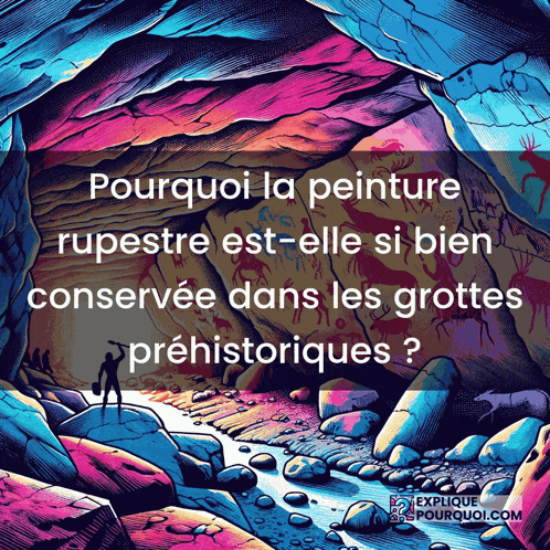 an illustration of a cave with the words pourquoi la peinture rupestre