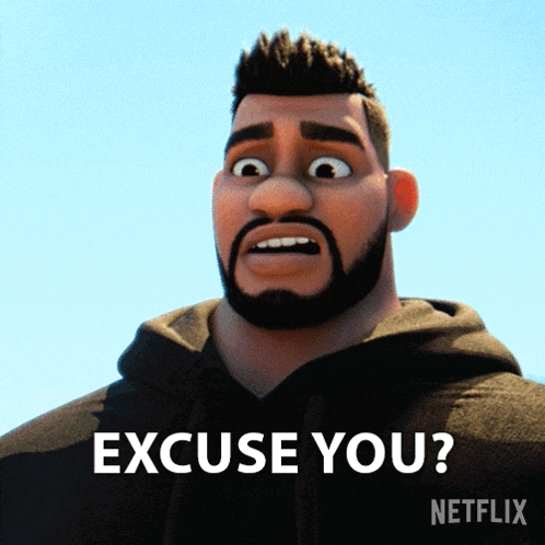 a man with a beard says excuse you netflix