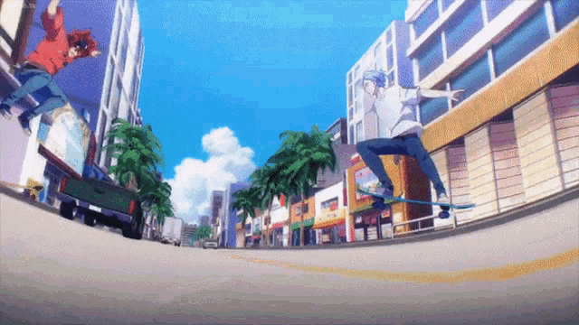a man is riding a skateboard down a street in front of a building that says ' coca cola ' on it
