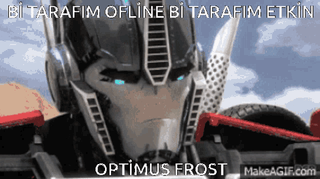 a picture of optimus frost from transformers on makeagif