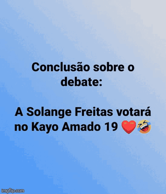 a blue background with the words conclusão sobre o debate