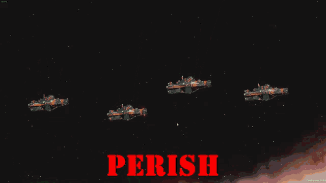 a screenshot of a video game with the word perish on the bottom