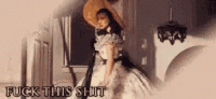a picture of a woman in a dress with the words " fuck this shut "