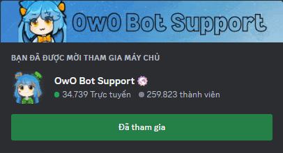 a screenshot of owo bot support with a girl on it