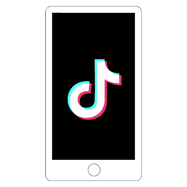 a phone with a pink and blue letter p on it