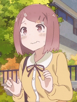 a girl with pink hair is wearing a yellow cardigan and a white shirt