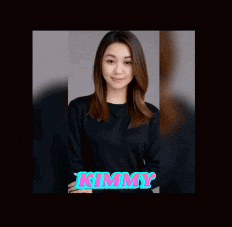 a woman in a black shirt with the name kimmy written on it