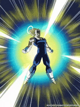 a picture of a dragon ball z character with a light behind him