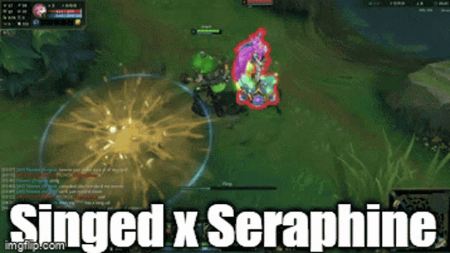 singed x seraphine is displayed on the screen of a video game