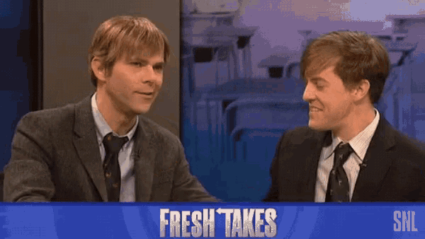 two men on a snl show talking to each other