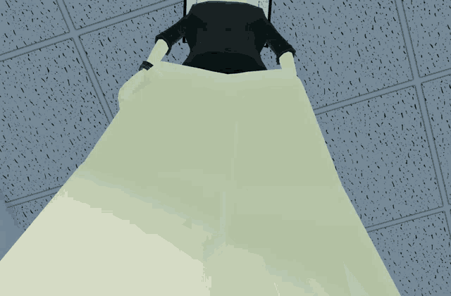 a computer generated image of a person standing in front of a wall