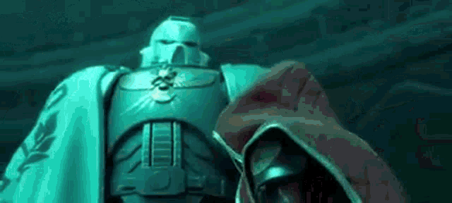 a close up of a statue of a man in armor with a cape on .