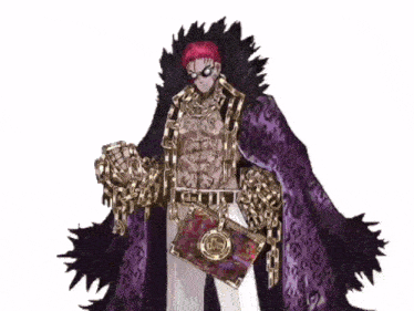 a man in a leopard print coat is holding a purse