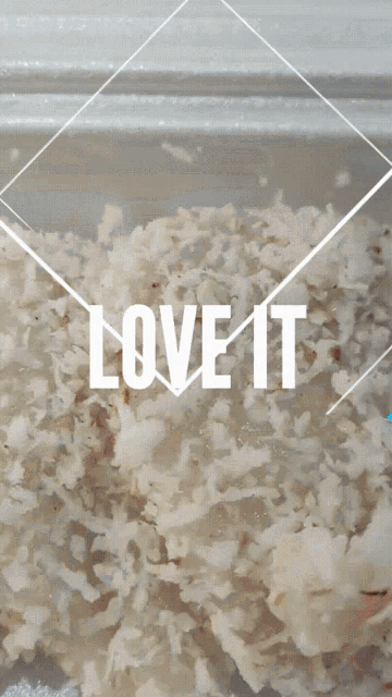 a white square with the word love it written on it
