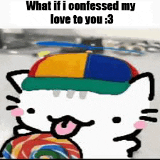 a hello kitty wearing a hat and holding a lollipop .