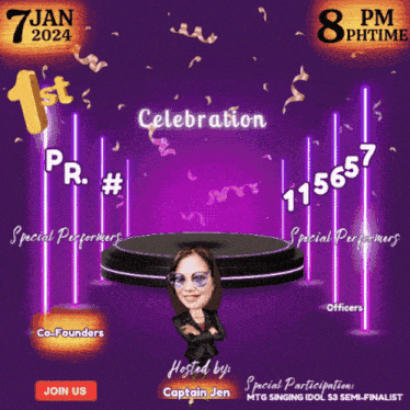 an advertisement for a celebration on january 7th