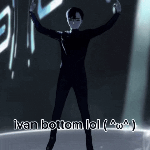 a man in a black suit is standing with his arms outstretched and the words ivan bottom lol written below him