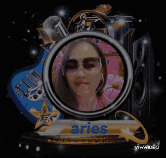 a picture of a woman in a circle with the word aries in the middle