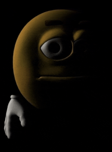 a close up of a smiley face in the dark with a white hand