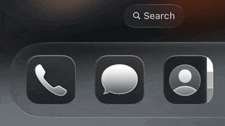 a phone icon with a speech bubble next to it and a search button